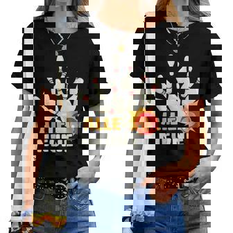 Kegeln Alle Neune Bowling Kugel Werfen 9 Kegel Treffenpiel T-shirt Frauen - Geschenkecke