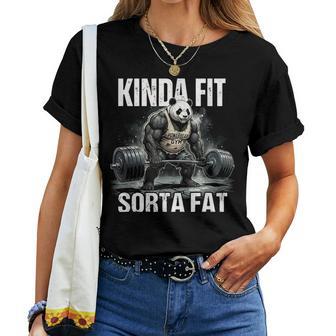 Kinda Fitorta Fat Gym Panda Halterofilia Entrenamiento Fitness Camiseta de mujer - Regaloses