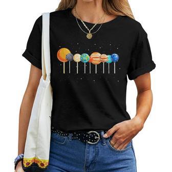 Kinderonnensystem Weltraum Astronaut Lutscher Planet Junge Mädchen T-shirt Frauen - Seseable