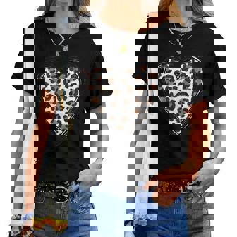 Leo Herz Gepard Leopard Motiv Für Mädchen Und Damen T-shirt Frauen - Geschenkecke