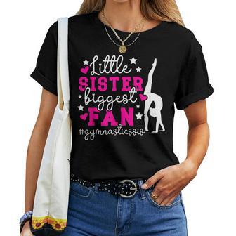 Little Sister Gymnastics Sister Of A Gymnast Sister Small Black Women T-shirt - Thegiftio UK