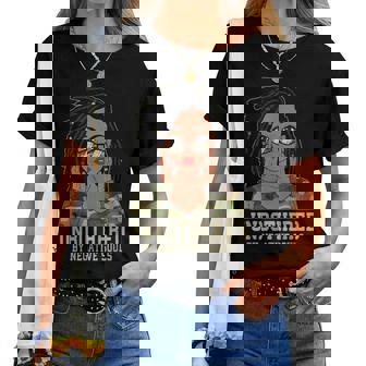 Loc'd Hair Sassy Black Woman Camo Melanin Girl Unbothered Women T-shirt - Thegiftio