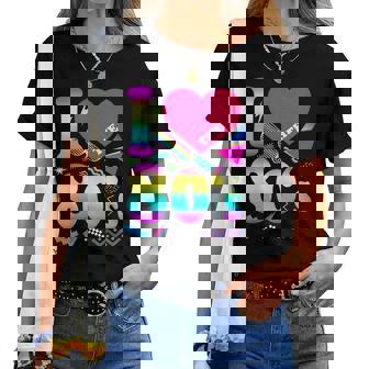 Love The 80'S Heart Costumeintage Années 80 Pour Et Homme Manche Longue T-shirt femme - Cadeauxyz