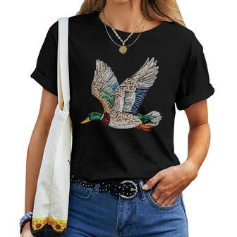 Mallard Duck Camouflage Flying Duck Hunting Season Women T-shirt - Thegiftio UK