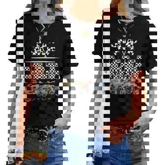 Mama Retro Monster Truck Family Birthday Matching Women T-shirt - Thegiftio