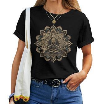 Méditation Zen Bouddha Bouddhiste Hindou Mandalapirituel T-shirt femme - Cadeauxyz