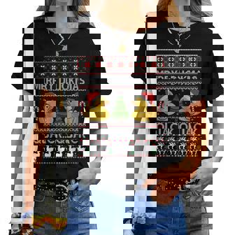 Merry Duckmas -Uéter Feo De Navidad Para Amantes De Los Patos Camiseta de mujer - Regaloses