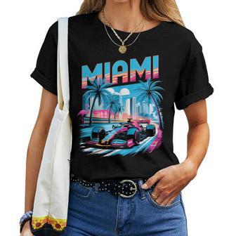 Miami Racing Race Car Racer Driver Women T-shirt - Thegiftio UK