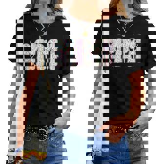 Mimi Floral Coquette Bow Mother's Day Cute Grandma Women T-shirt | Mazezy