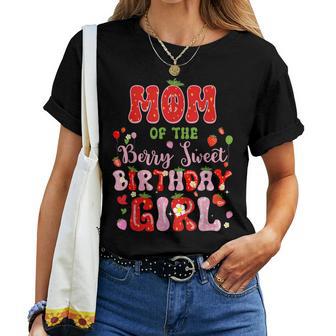 Mom Of The Berry Sweet Birthday Girl Strawberry Bday Party Women T-shirt - Thegiftio UK