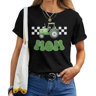 Mom Of The Birthday Boy Tractors Farm Trucks Family Matching Women T-shirt - Thegiftio