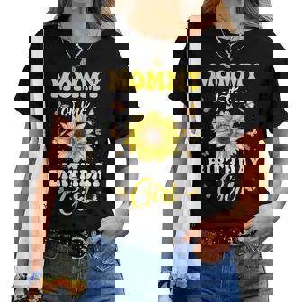 Mommy Of The Birthday Girl Sunflower Party Family Matching Women T-shirt - Thegiftio