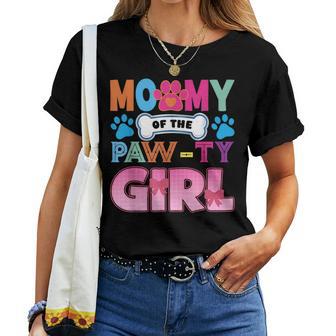 Mommy Of The Paw-Ty Girl Birthday Family Matching Party Women T-shirt | Mazezy