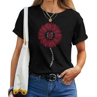 Multiple Myeloma Awareness For Burgundy Cancer Ribbon Women T-shirt - Thegiftio UK