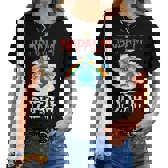 Napalm Death Rainbow Bunny ピンク ナパーム デスラビット レディースTシャツ - Kawaiitshirt