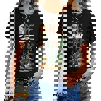 One Happy Sister Camper First Birthday Camping Bear Sister Women T-shirt - Thegiftio