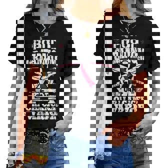 Oral Cancer Warrior Awareness リボン Proud Grandmom Of An Oral Cancer Warrior レディースTシャツ - Kawaiitshirt