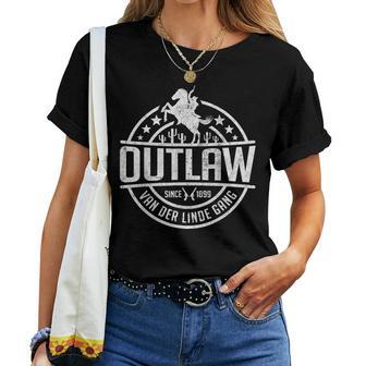 Outlaw Dutch's Gang Red Horse & Cowboy Adventure Women T-shirt - Thegiftio UK