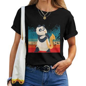 Panda Bearaxophone Player Musicien Animal Loveraxophone Jazz T-shirt femme - Cadeauxyz