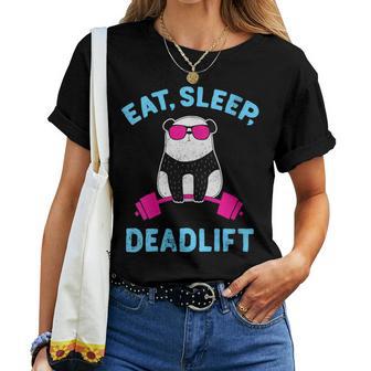 Panda Deadlift Camisa Entrenamiento Halterofilia Culturismo Cuello Camiseta de mujer - Regaloses