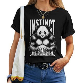 Panda Jugando Ajedrez Instinto Divertido Jaque Mate Oso Jugador Camiseta de mujer - Regaloses