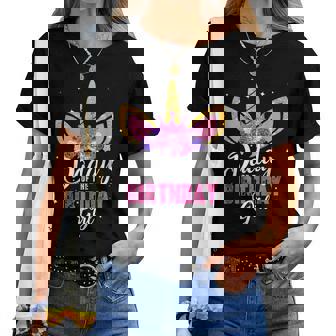 Papa De La Fille Qui Fêteon Anniversaire Licorne Père Père T-shirt femme - Cadeauxyz