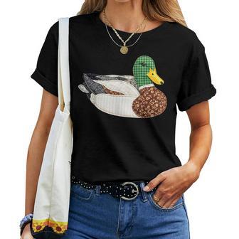 Patchwork Mallard Duck Country Cottage Aesthetic Women T-shirt - Thegiftio