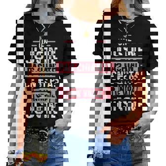 Phrase Drôle Personnalisée Humour Pour Chiante Justine T-shirt femme - Cadeauxyz