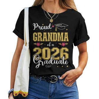Proud Grandma Of A Class Of 2026 Graduate For Graduation Women T-shirt - Thegiftio UK