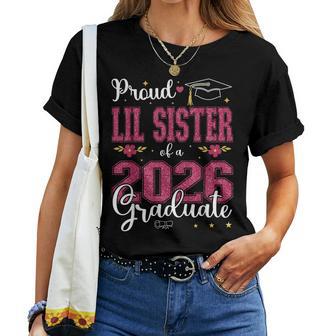 Proud Lil Sister Of A Class Of 2026 Graduate For Graduation Women T-shirt - Thegiftio UK