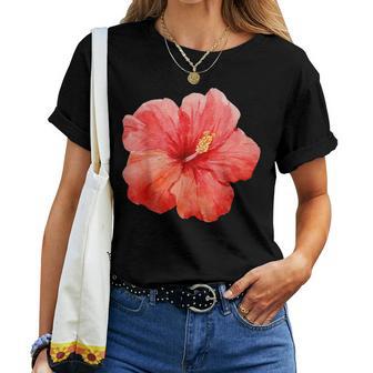 Red Hibiscus Flower Summer Women T-shirt - Thegiftio UK