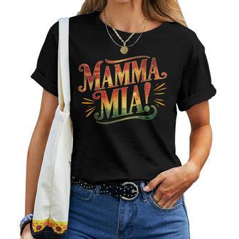 Retro Mamma Mia Buntes T-shirt Frauen - Seseable