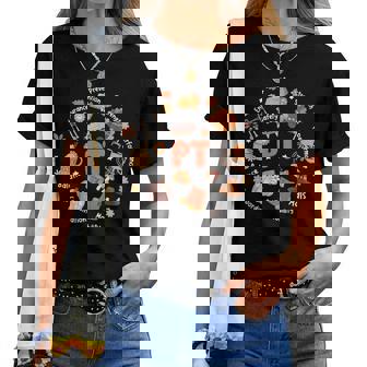 Retro Physical Therapy Pt Fall Vibes Autumn Thanksgiving Women T-shirt - Thegiftio