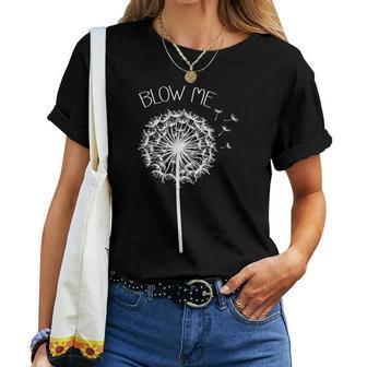 Retro Vintage Blow Me Dandelion Minimalist Graphic Women T-shirt - Thegiftio UK