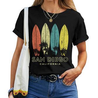 San Diego California Retro Surfboards Vintage Boys Girls Women T-shirt | Mazezy