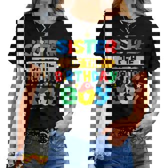 Sister Of The Birthday Boy Game Video Gaming Match Family Women T-shirt - Thegiftio