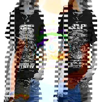 Sister Of The Birthday Boy Monster Truck Birthday Party Women T-shirt - Thegiftio