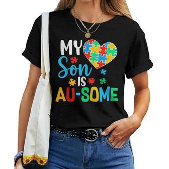 My Son Is Au-Some Autism Mama Acceptance Awareness Mom Women T-shirt - Thegiftio