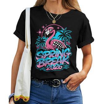 Spring Break 2026 Flamingo Retro Tropical Party Vacation Women T-shirt - Thegiftio