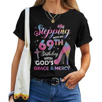 Stepping Into My 69Th Birthday 69 Years Old Pumps Women T-shirt - Thegiftio UK