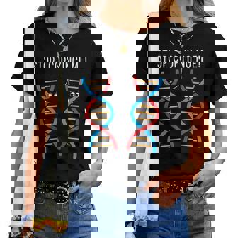 Stop Copying Me Science Pun Dna Joke Biology Teacher Women T-shirt - Thegiftio