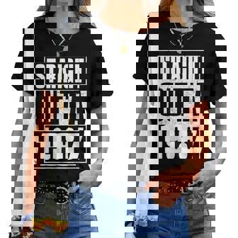 Straight Outta 1987 Womenintage 1987 Birth Of Birthday レディースTシャツ - Kawaiitshirt