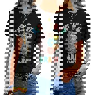 Teacher Life Besa Tu Cerebro Estudiantes Clase Flores Camiseta de mujer - Regaloses