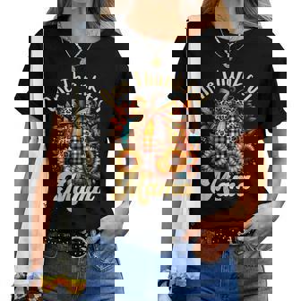 Thankful Mama Coquette Bow Leopard Pumpkin Sunflower Women Women T-shirt | Mazezy