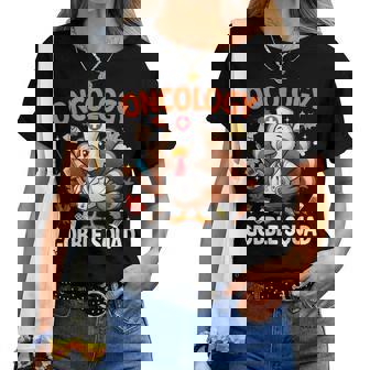 Thanksgiving Oncology Nurse Gobble Squad Turkey Fall Autumn Women T-shirt | Mazezy