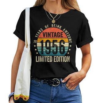 Vintage 1956 70Th Birthday 70 Years Old Women T-shirt - Thegiftio