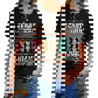 Vintage Mars 1986 Cadeau Anniversaire 40 Ans Hommes S T-shirt femme - Cadeauxyz