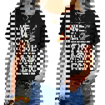 Wife Of A Retired Mason Legend Bricklayer Retirement Women T-shirt | Mazezy