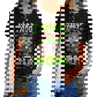 Zombie Mom Halloween Costume Family Matching Women T-shirt | Mazezy