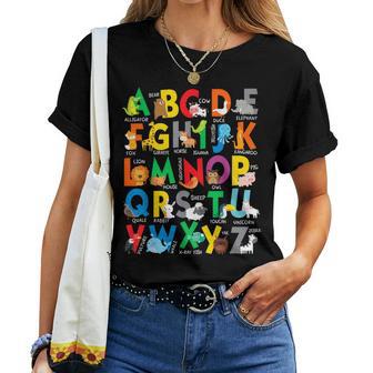 Zoo Animal Alphabet Abcs Learning Letters Boys Girls Women T-shirt - Thegiftio UK